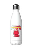 Snoopy - Roestvrijstalen Waterfles, Hermetische Sluiting, Veelkleurig Letter T-Ontwerp, 550 ml, Wit