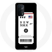 Maniacase Etui voor Oppo A74 Vliegticket New York