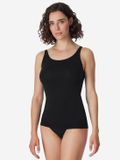 Schiesser Tanktop 95-5 Serie Zwart Dames Maat 38 Katoen/Elastaan 4 Stuks