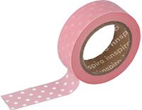 Masking Tape Washi Tape roze met stippen 15 mm x 10 m Serie Floral