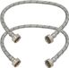 KOTARBAU® 2 Pièces - Tuyau de raccordement flexible 1/2" x 1/2" - Tuyau de robinet flexible 60 cm - Tuyau de raccordement sanitaire - Tuyau de connexion flexible - Tuyau de raccordement de robinetterie - avec tresse en acier inoxydable