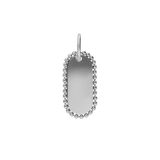 Lucardi Dames Stainless steel bedel ovale bol - Hanger - Staal - Zilverkleurig