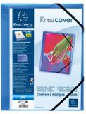 Exacompta Kreacover® elastomap met 3 kleppen - ondoorschijnende PP 5/10de- A4 - Blauw