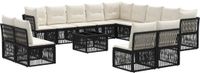 vidaXL Tuinbank - Set - 14 - st - Zwart - poly - rattan