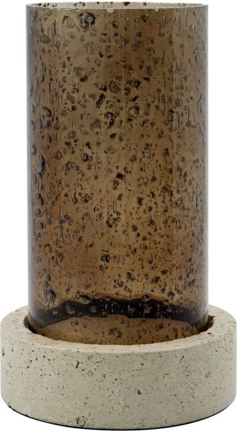 House Doctor Windlicht Rivo bruin 13cm