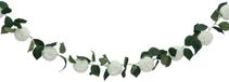 CHAKS Guirlande de fleurs artificielles dahlias - 220 cm - blanc