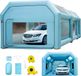 Cabine de peinture gonflable portable, cabine de pulvérisation gonflable de 26x15x10 pieds, tente de peinture de voiture avec système de filtre à air et 2 souffleurs, tente de cabine de pulvérisation gonflable améliorée, poste de travail de peinture automobile, garage de stationnement de voiture