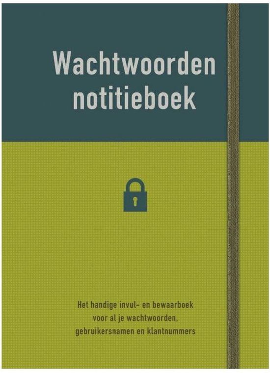 PaperStore Notitieboek - Wachtwoorden - Groen - Hardcover - Weekplanner - nl