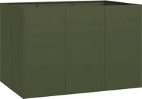 vidaXL Plantenbak 120x80x80 cm staal olijfgroen