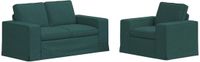 vidaXL Canapé 2 places Tissu Vert foncé