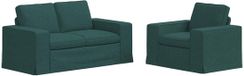 vidaXL Canapé 2 places Tissu Vert foncé