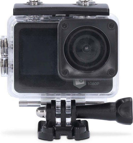 Nedis Action Cam - 1080p - 12MP - Waterproof 30m - Dual Screen - Black