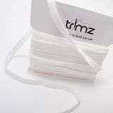 Trimz Gevlochten Plat Elastisch, Wit, 6mm x 5m