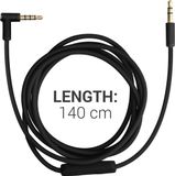 kwmobile Koptelefoonkabel compatibel met Beats Studio 3 / Solo 3 / Solo2 / Studio 2 / Studio 1 / Mixr - Reservekabel 140 cm - Met microfoon en volumeregelaar - 3,5 mm aansluiting