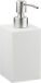 Merkloos Relaxdays zeeppompje - 300 ml - vierkant - navulbaar - polyresin - rvs - wit