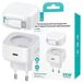 USAMS Netlader 1xUSB-C met intrekbare kabel USB-C Retractable PD+QC 35W Gan Fast Charging wit XMF Series CC202TC02 (US-CC202)