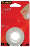 Scotch Plakband Crystal ft 19 mm x 25 m blister met 1 rolletje