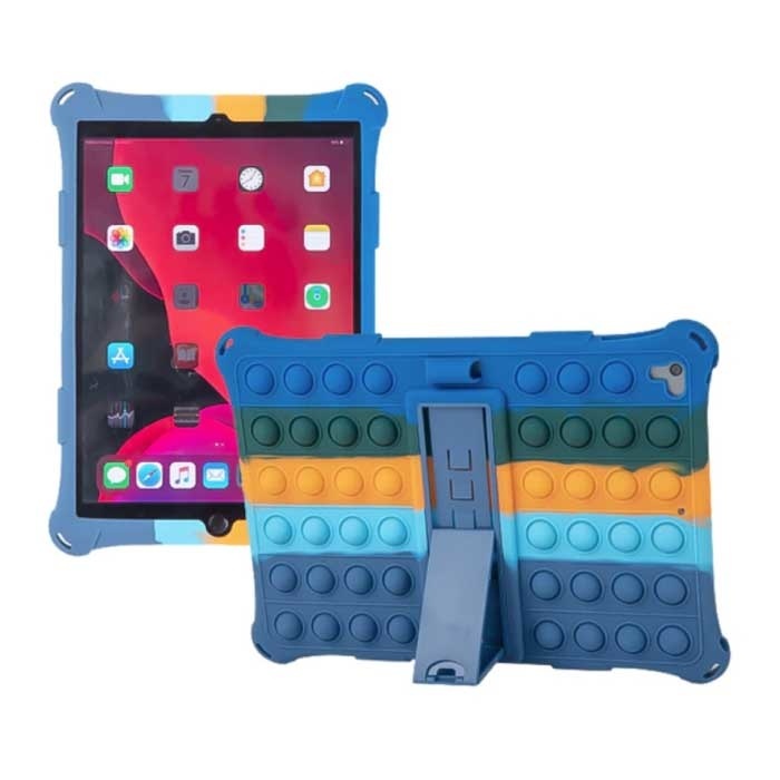 Stuff Certified Pop It Hoesje voor iPad Mini 1 met Kickstand - Bubble Cover Case Kleurenmix Donkerblauw