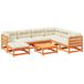 VidaXL 8-delige Loungeset met kussens, massief grenenhout, wasbruin