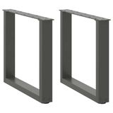 VidaXL Salontafelpoten, U-vorm, 2 stuks, antraciet, 50 x (42-43) cm