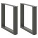 VidaXL Salontafelpoten, U-vorm, 2 stuks, antraciet, 50 x (42-43) cm