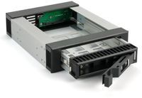 FANTEC BP-T3525 SAS I, II + SATA I, II, III verwisselbare frame voor een 3,5 "/2,5 "HDD of SSD in een 5,25" insteek. Schijfhouders. aluminium behuizing. Front in zwart