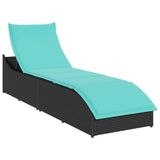 VidaXL Chaise de jardin capitonnée en polyrotin, acier turquoise