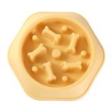 JAXY – Anti Schrokbak Hond – Slowfeeder Hond en Kat – Voerbak – Anti-Slip Schrokbak – Voerpuzzel – Anti Schrok Hondenvoerbak – Slow Feeder Honden Voerbak – Mosterdgeel