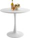JMXZ Azomor® Ronde Eettafel met Metalen Kolomvoet - Wit, 80 cm