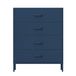 Jan Nowak Metalen Ladenkast met 4 Lades - CARLA | Ladenkast voor Slaapkamer, Woonkamer, Kinderkamer en Hal | Industriële Stijl | Ladekast met Glans | 80 x 101,5 x 40 cm | Marineblauw