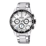 Festina F20560/1 Heren Horloge - Chronograaf - Mineraalglas - Roestvrijstaal/Staal - Zilverkleurig - Ø 45 mm - Quartz - Vouw/Vlindersluiting