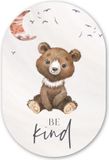 MuchoWow Muurovaal Wanddecoratie - Be Kind - Teddybeer - 60x90cm - Ovaal