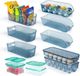 Unyqoos Organiseur de réfrigérateur, 13 pièces, boîtes de rangement transparentes empilables avec poignées
