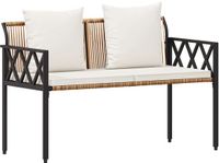vidaXL Buitenbanken 2-zits 116 x 56 x 75 cm polyrotan bruin en crèmewit