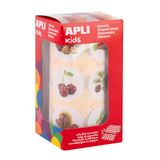 APLI Kids 20052 - Rol met ronde educatieve stickers van 33 mm met illustraties van bomen en hun fruit
