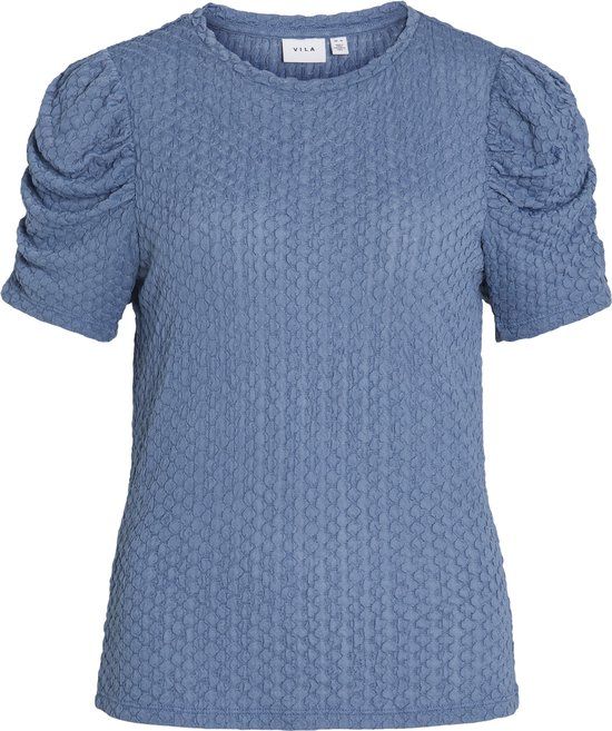 Vila Vianine S/s Puff Sleeve Top - Noos - Coronet Blue - S