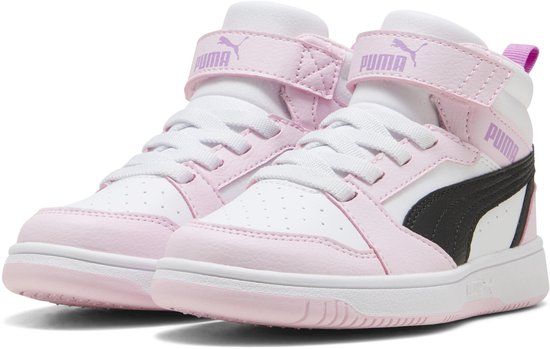 PUMA Rebound V6 Mid AC+ PS Unisex Sneakers - PUMA White-PUMA Black-Pearl Pink