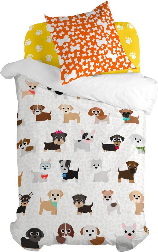 Dekbedovertrek set HappyFriday Mr Fox Dogs Multicolour Eenpersoons Katoen
