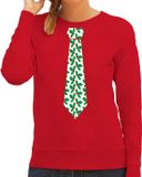 Bellatio Decorations Kersttrui/kerst sweater mistletoe - rood - dames M