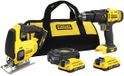 Stanley Gereedschap - 18V ACCU-klopboor- en decoupeerzaagset, 2x 2,0 Ah Li-Ion accu, lader SFMCK212D2S-QW