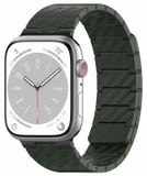 Wigento Apple Watch SE 2023 40mm: Magnetische vervangende smartwatch-band van carbonvezel, groen