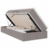 vidaXL Opbergbed met matras, taupekleurig, 90 x 190 cm, polyester