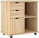 vidaXL Rollende kast 63,5 x 39 x 65,5 cm Massief Vurenhout Bruin