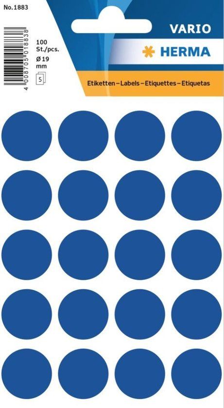 HERMA 1883 VARIO UNIVERS. ETIKET Ø19MM DONKER BLAUW