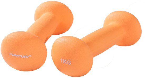 Tunturi Dumbbell set - 2 x 1 kg - Neopreen - Fluor Oranje