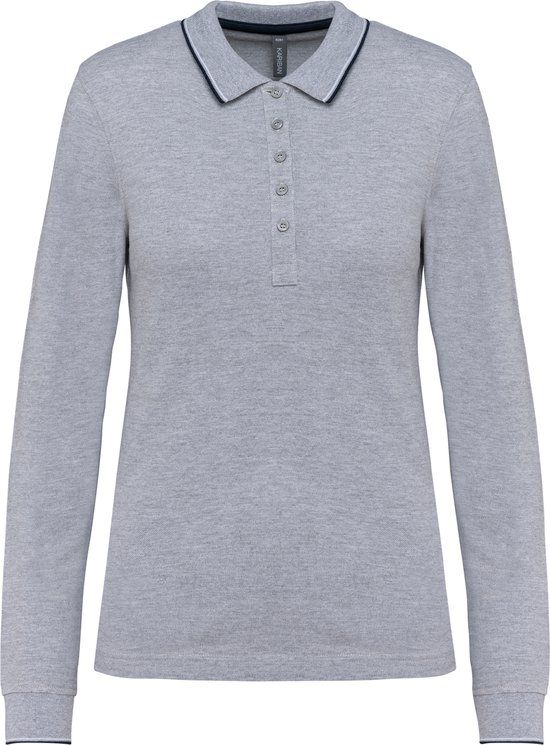 Kariban K281 Men's Polo Shirt - Oxford Grey / Navy / White - XS
