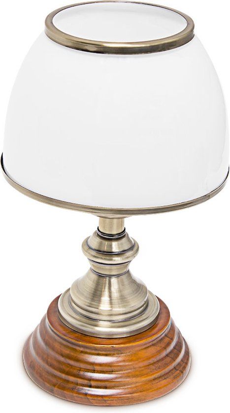 Relaxdays Klassieke tafellamp - wit glas - E27 - 40W - 28.5 cm