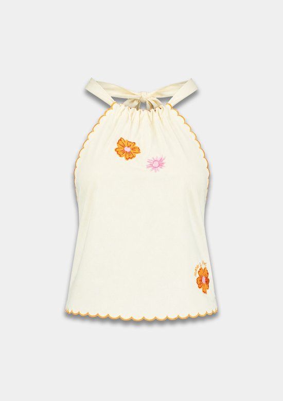 Harper & Yve MAEVE-SS Dames Tops Mouwloos Katoen ECRU M