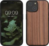 kwmobile telefoonhoesje geschikt voor iPhone 15 - Hoesje met bumper in donkerbruin - Backcover - hout