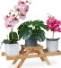 Merkloos Relaxdays plantenrek - 3 etages - 17 x 51,5 x 15 cm - woonkamer - vensterbank - bamboe